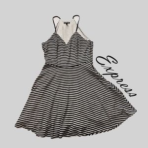 Express Classic Black White Striped Dress